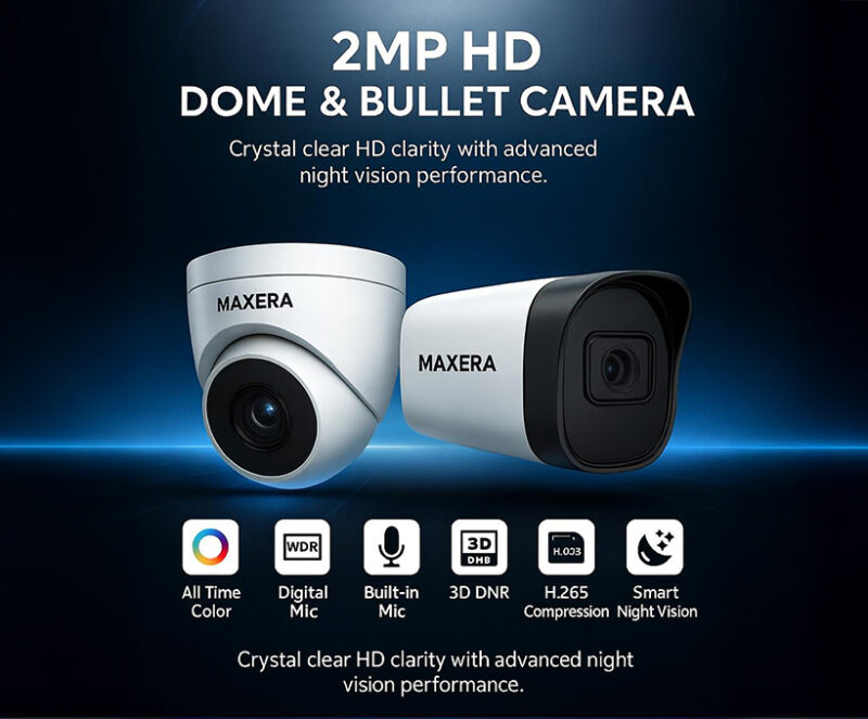 Maxera 2MP HD Dome & Bullet Camera Set