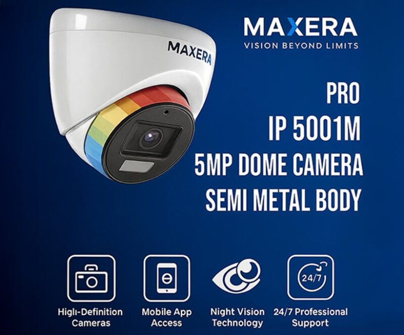 3-min Maxera PRO IP 5001M – 5MP Semi-Metal Dome Camera