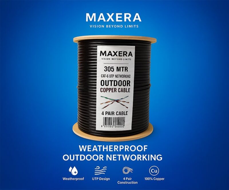 MAXERA CAT-6 Outdoor UTP Copper Networking Cable (305 Meter / 4 Pair)