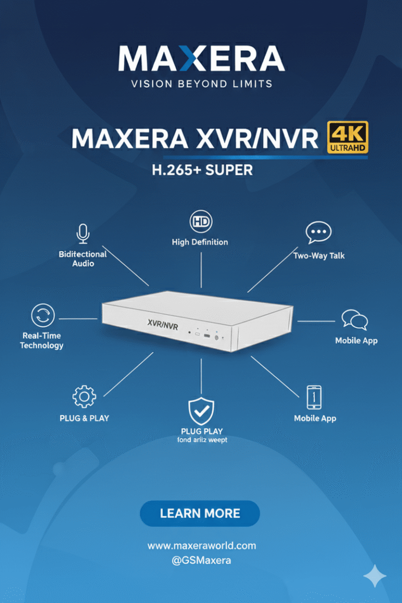 MAXERA XVR/NVR 4K H.265+ Super – HD Video Recorder